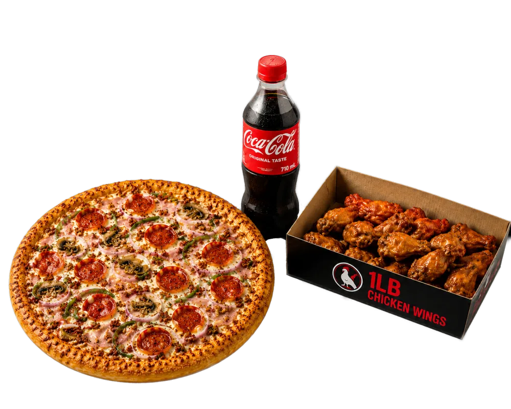 Single Pizza & Wings Combo